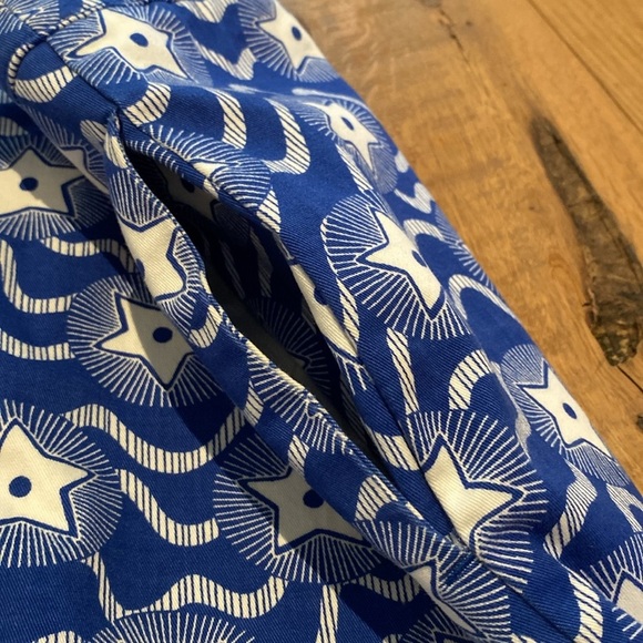 Boden Helena Chino Blue & White Star Print Mini Skirt US 6 LONG - Picture 4 of 9